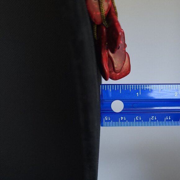 VTG Necklace Chunky Red Coral Natural Fringe Twine Cord Boho Statement Artisian - Picture 6 of 7